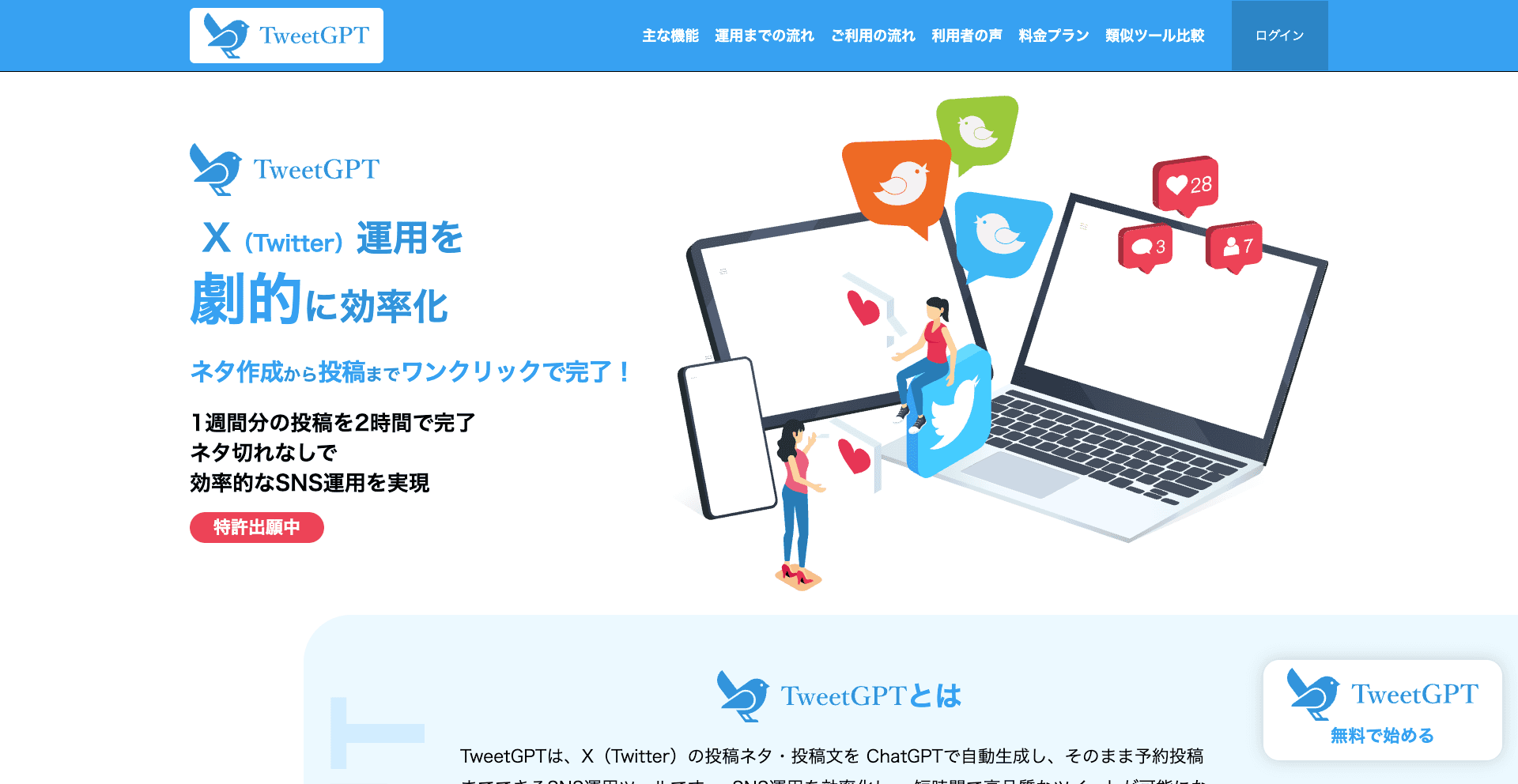 コンテンツ生成AIアプリ「tweetGPT」
